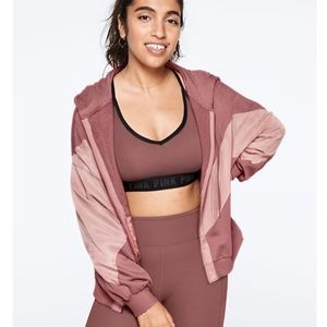 NWT PINK SPORT JACKET 
FULL-ZIP W/HOOD 
SZ LARGE